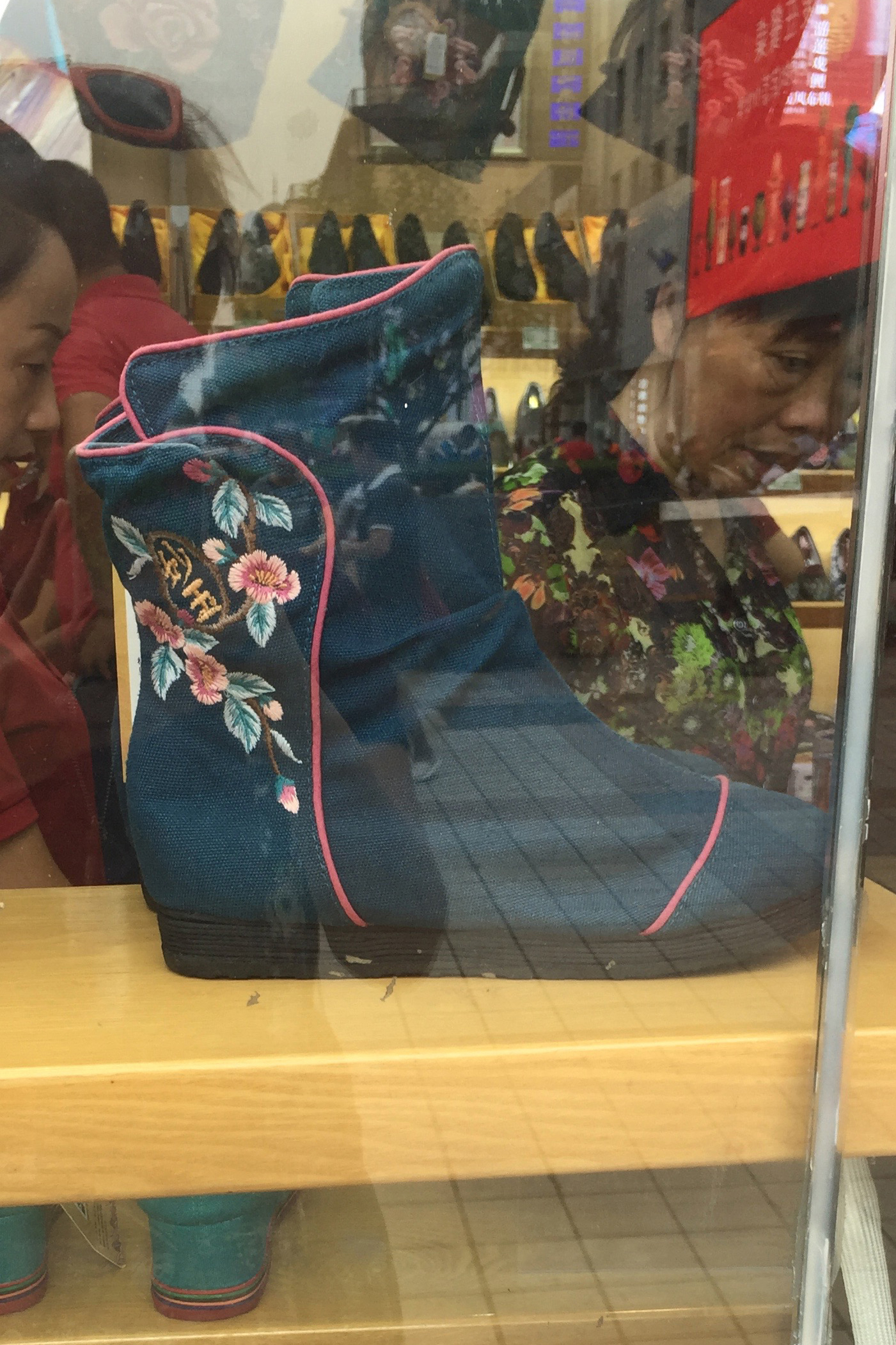 chinese shoes in window