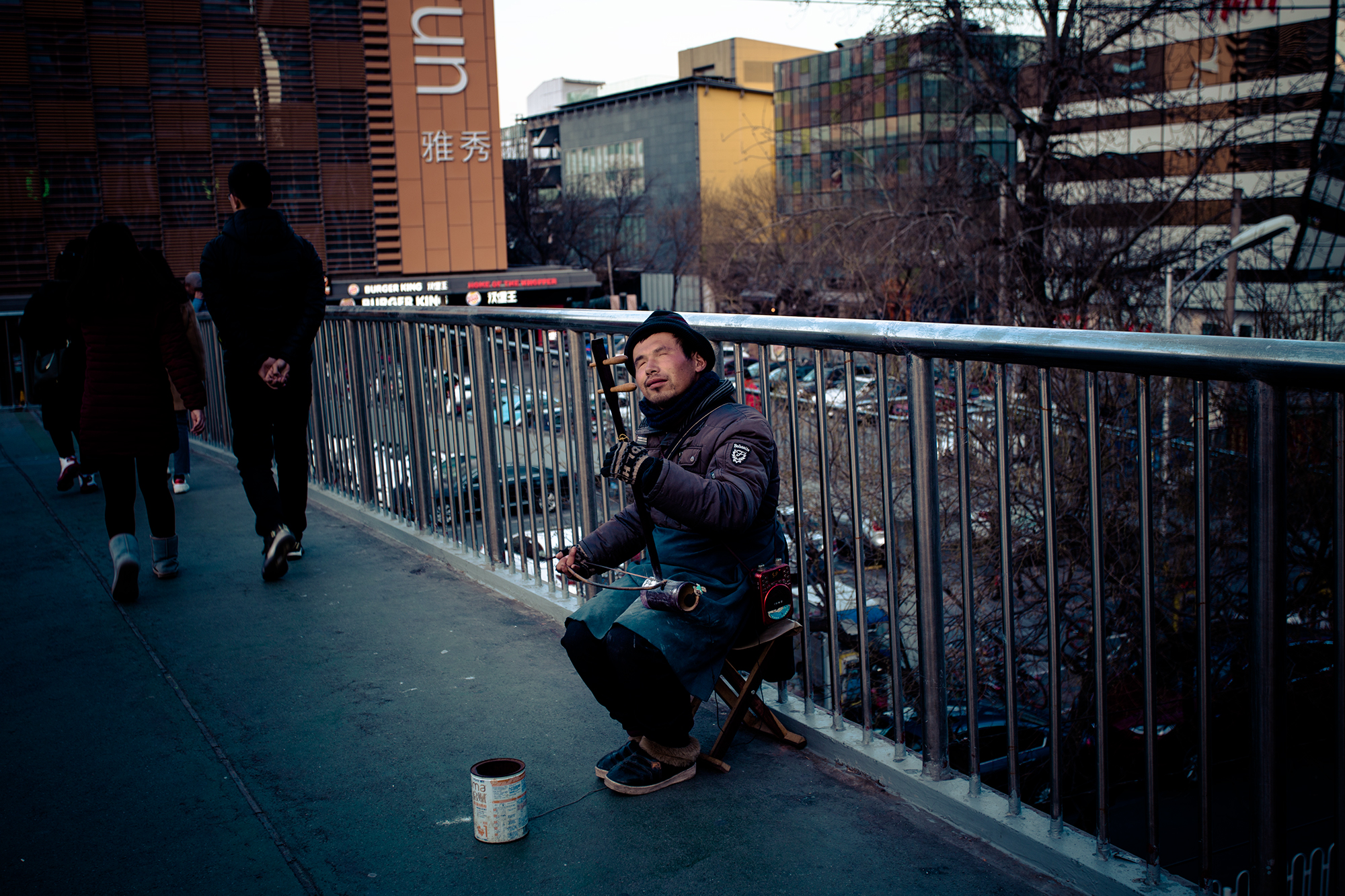 blind street musician in beijing