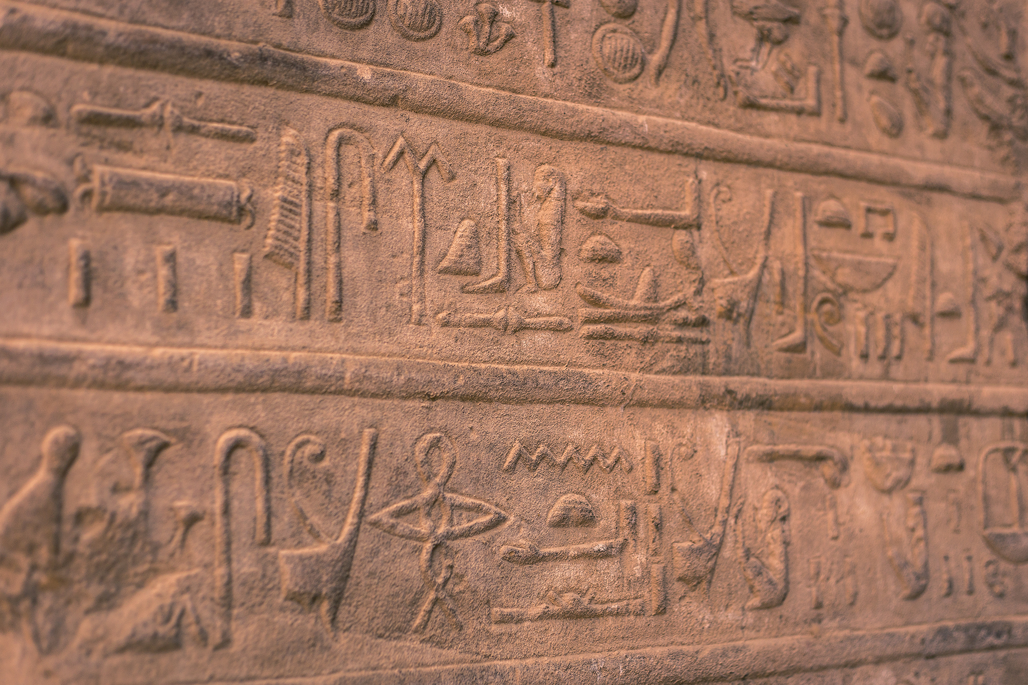 closeup of hieroglyphs in karnak temple
