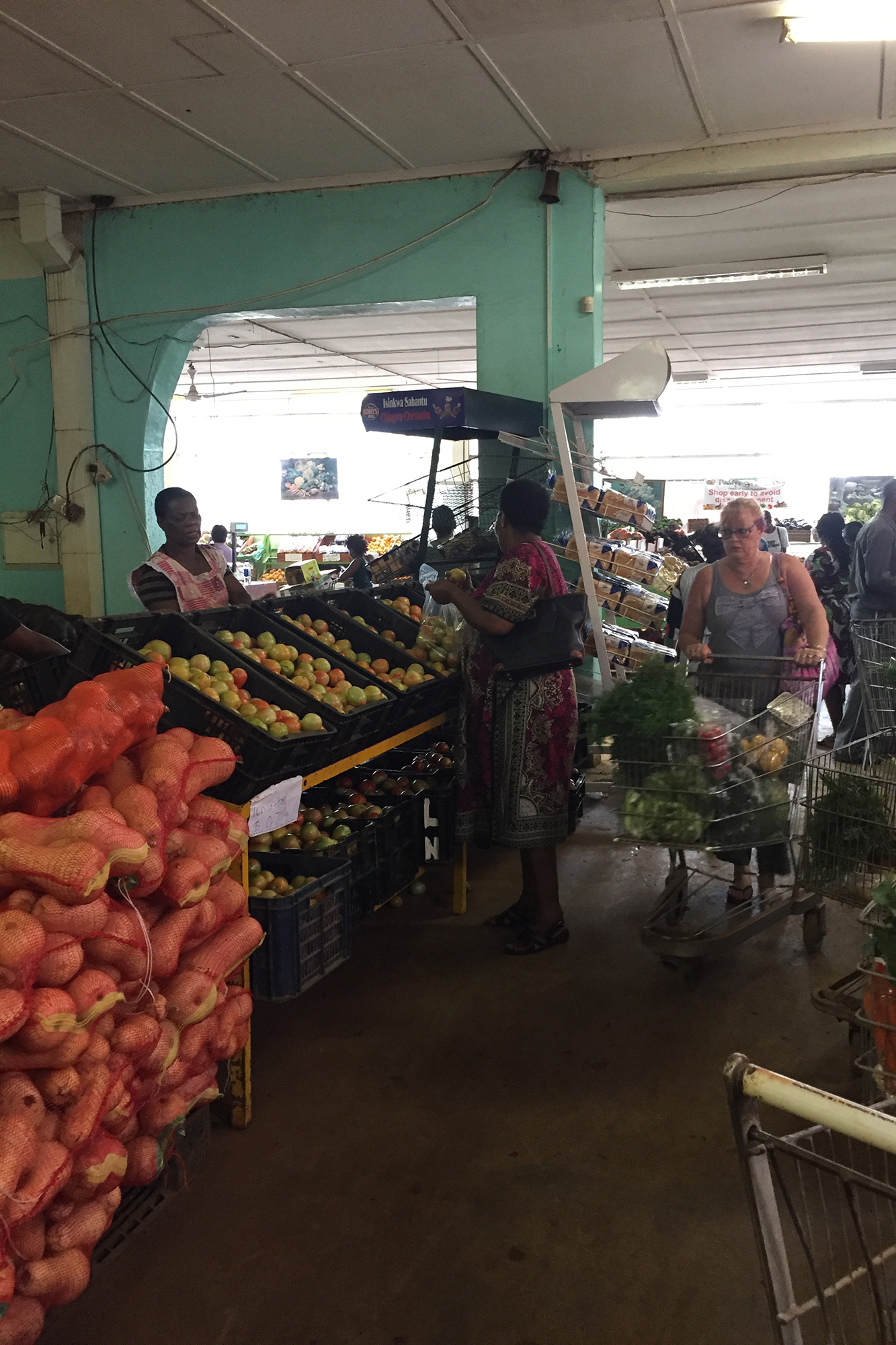 shopping in grocery store in bulawayo