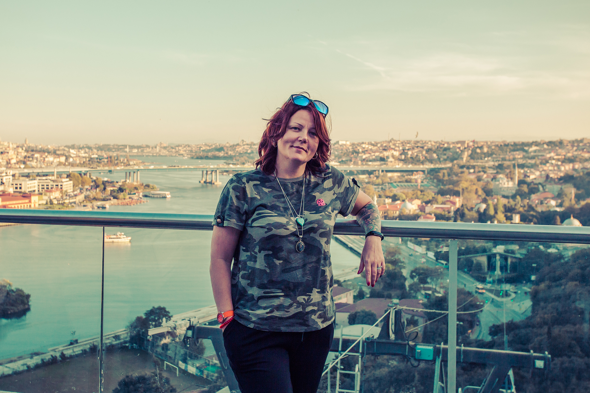charnette woman posing at viewpoint in istanbul