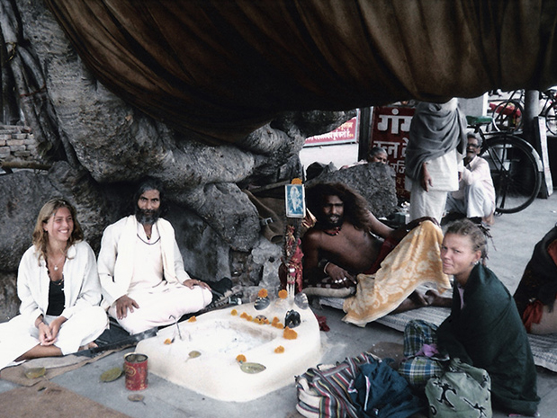 sadhus and white girls in haridwar