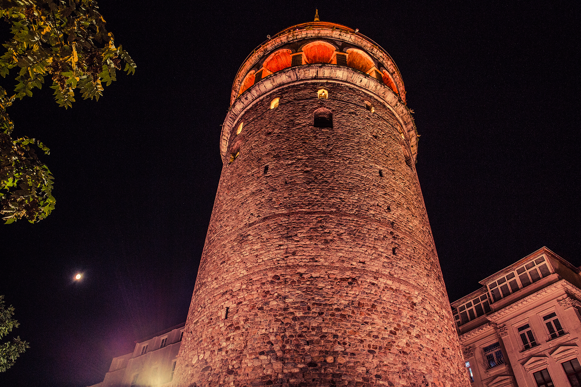 galata tower at night
