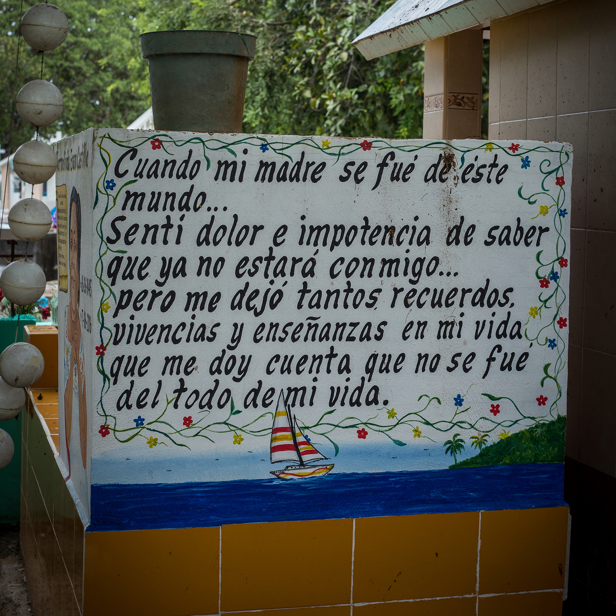 poem on grave in playa del carmen cemeteries in mexico