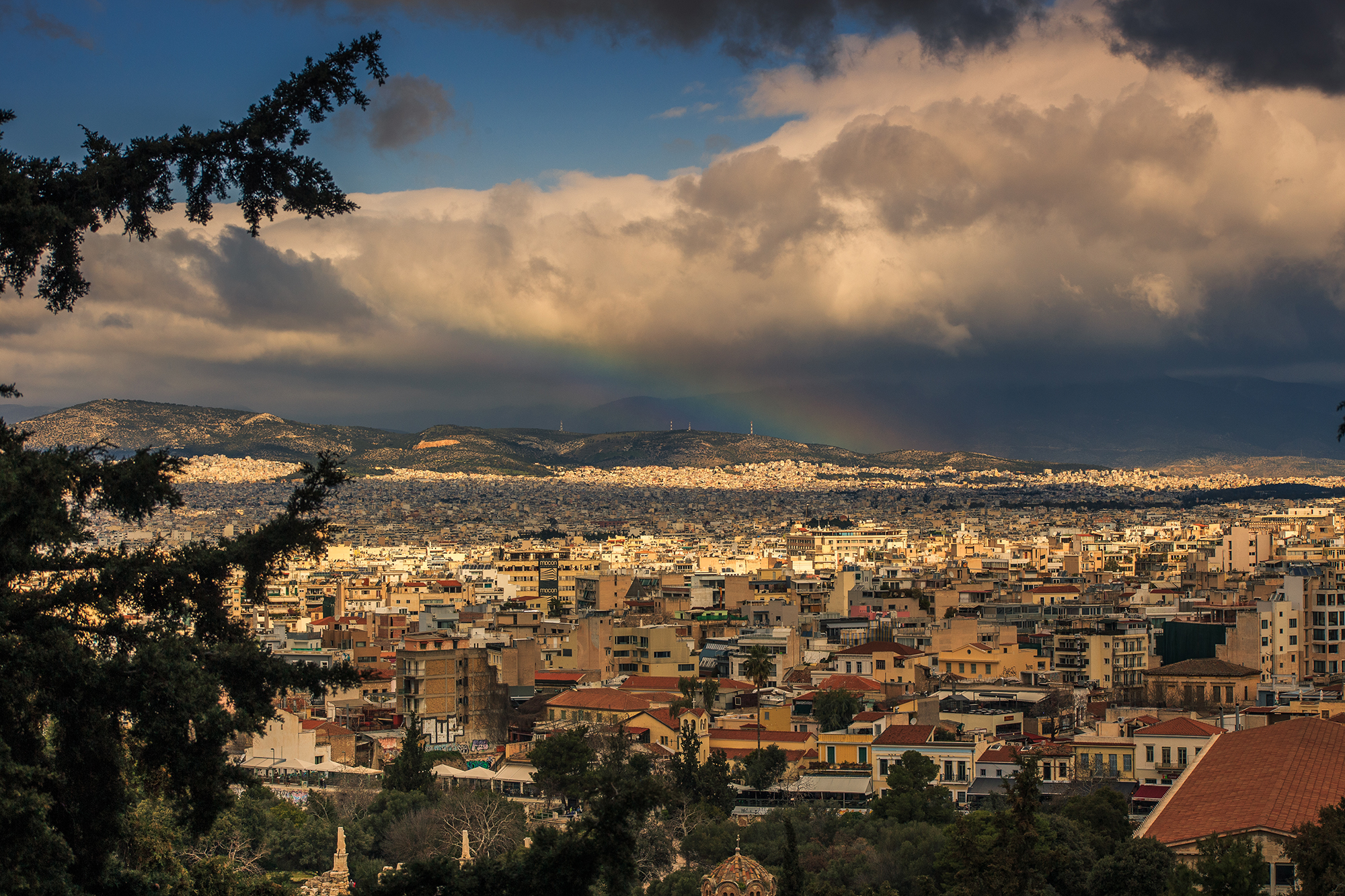rainbow over athens
