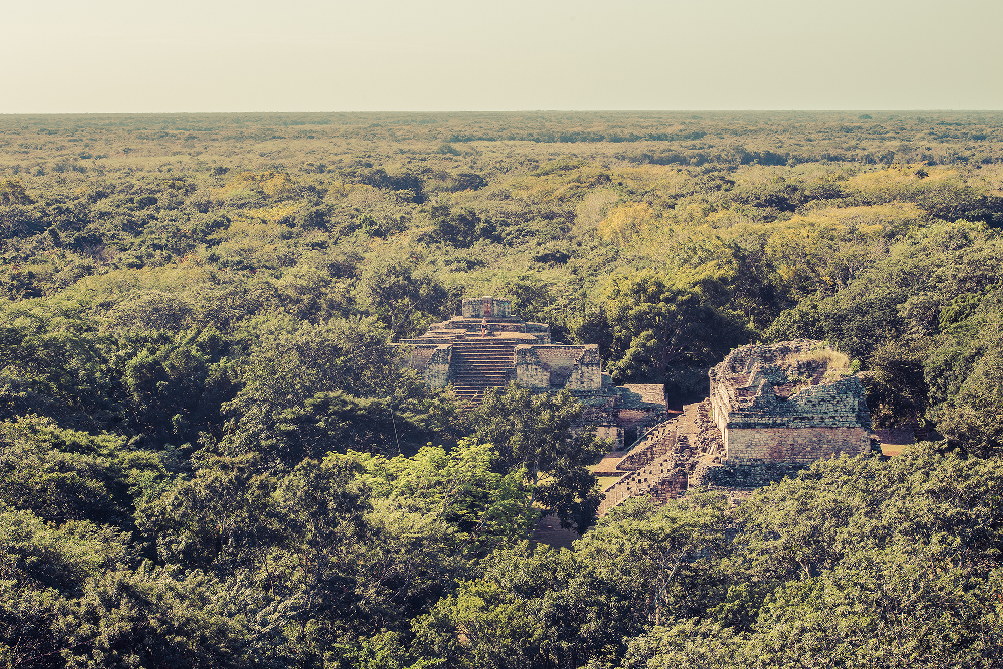 ek balam view from the acropolis over the jungle