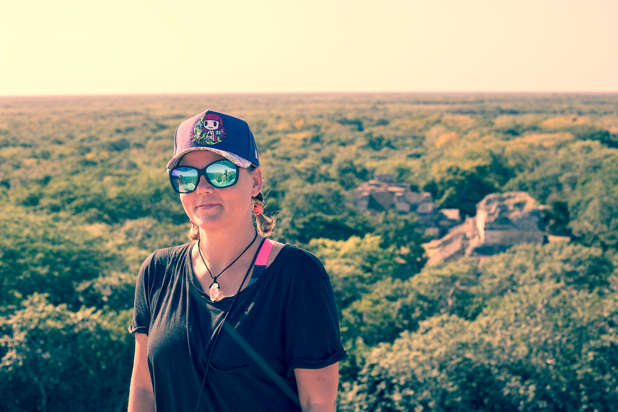 charnette woman posing with jungle in background ek balam