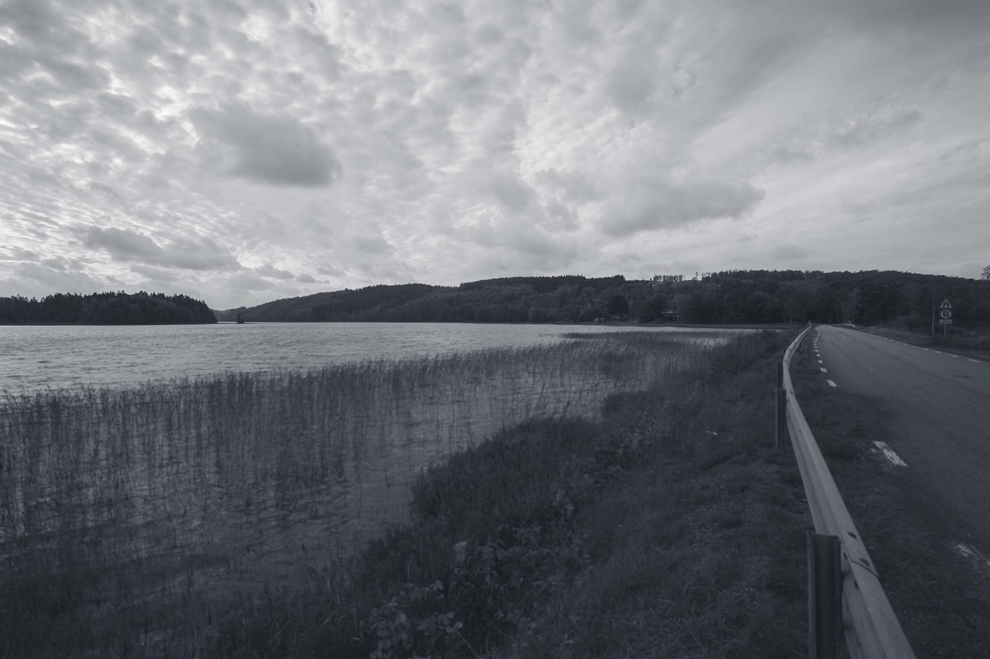 nosslinge road by a lake sweden